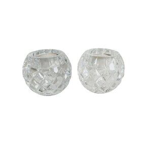 Candle Holders 24% Full Slovenia Lead Crystal Reversible Taper & Tealight